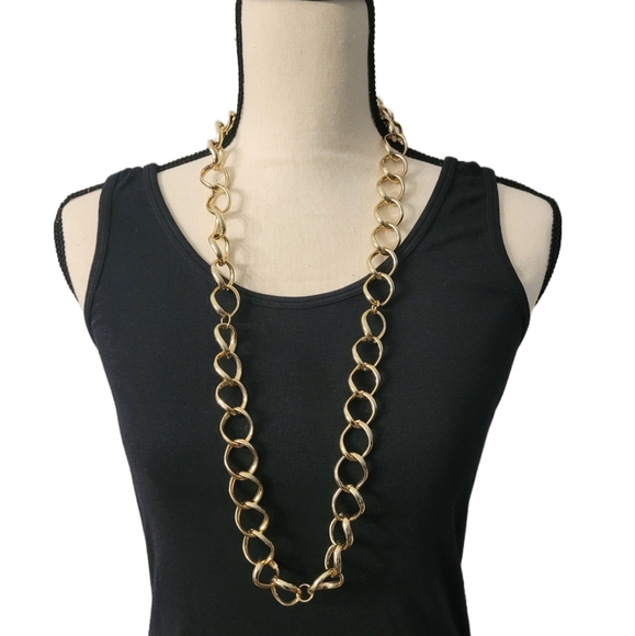 Jewelry - Faux Gold Solid Long Chain Necklace
